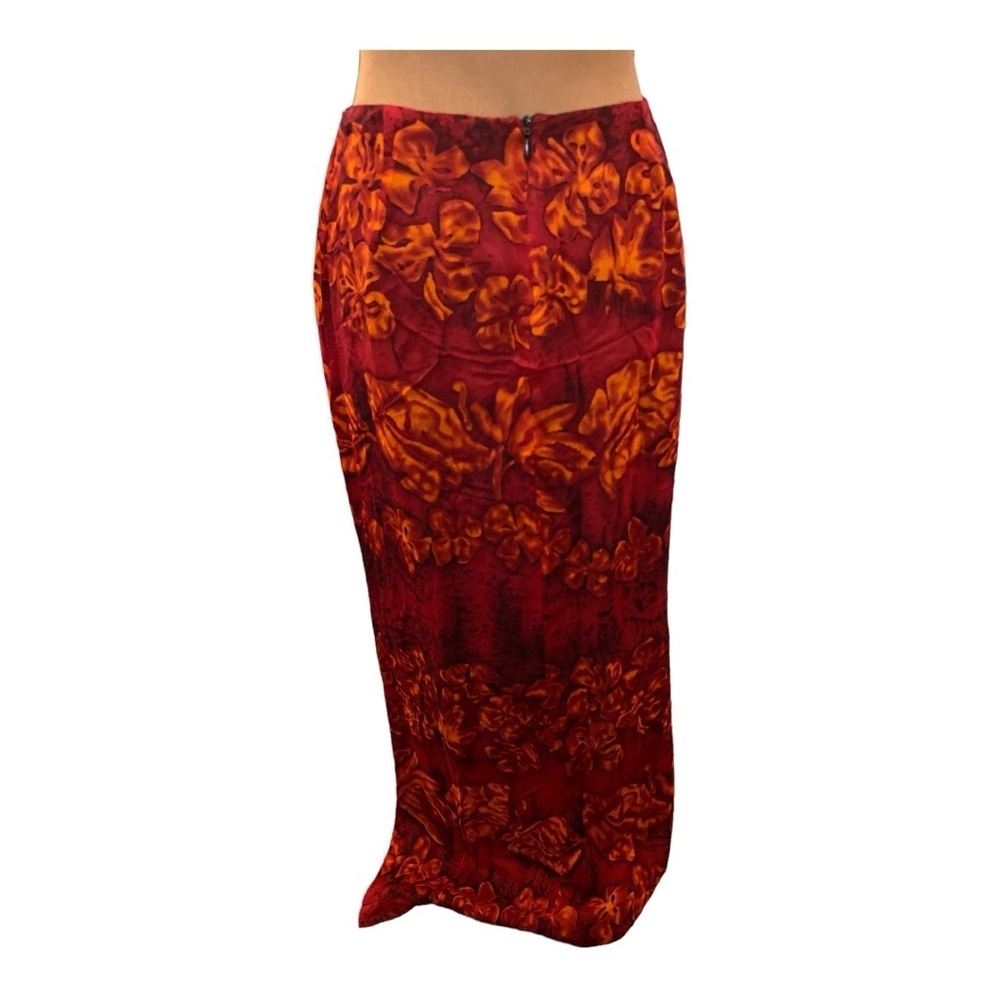 TAPP NY 100% Silk Floral Maxi Skirt Size 6 #G18 - Picture 3 of 4
